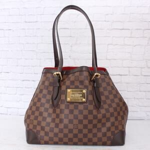 Louis Vuitton Hampstead MM Damier Ebene Tote Brown Shoulder Bag Purse LV Handbag